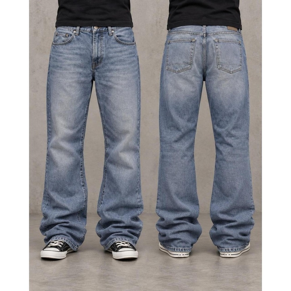 36x30 Blue Relaxed Straight Bootcut Jeans Y2K Indie